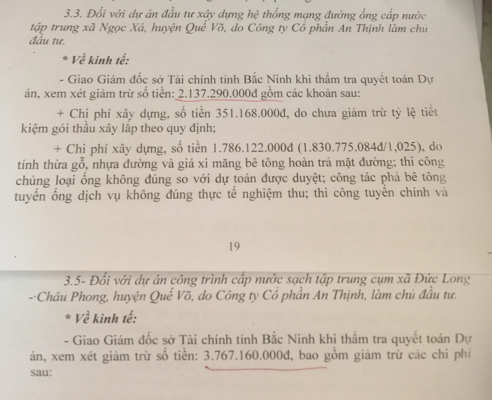 Từ những sai phạm trên, công ty Cổ phần An Thịnh bị giảm trừ gần 6 tỷ đồng khi quyết toán dự án