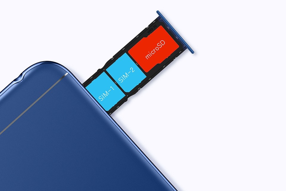 Honor 7A - Smartphone phổ thông được ‘đo ni đóng giày’ cho giới trẻ - 2 Honor 7A có 2 khe sim và khe hỗ trợ thẻ nhớ ngoài lên tới 256GB