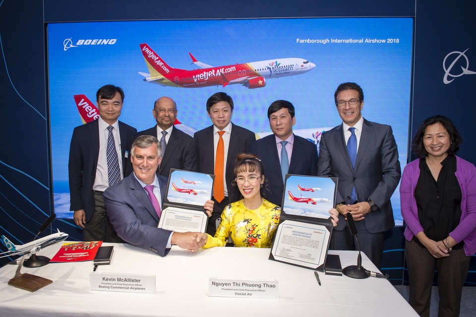 Hàng không thế hệ mới của Việt Nam ký hợp đồng mua 100 máy bay - 1 Boeing và Vietjet ký kết hợp đồng mua bán 100 máy bay ngày 18/7