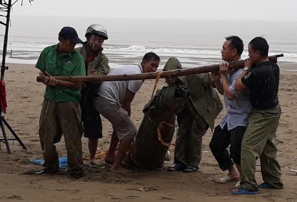 "Chạy đua" với Sơn Tinh: Kéo thuyền lên đường, hạ mái xuống đất - 5
Biển hôm nay đã vắng bóng du khách, chỉ còn những người dân hối hả chống bão.