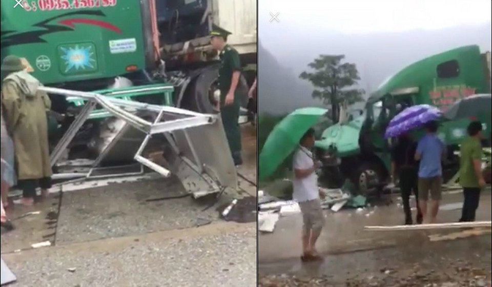 Xe container lao vào bốt gác cửa khẩu, Trung tá Biên phòng tử vong - 1 Hiện trường vụ tai nạn