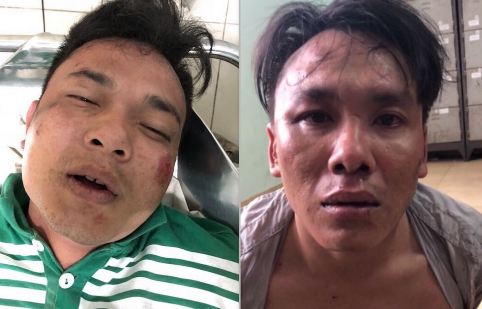 Chân dung băng cướp dùng mã tấu chém công an khi bị vây ráp - 2 2 nghi can tại cơ quan công an