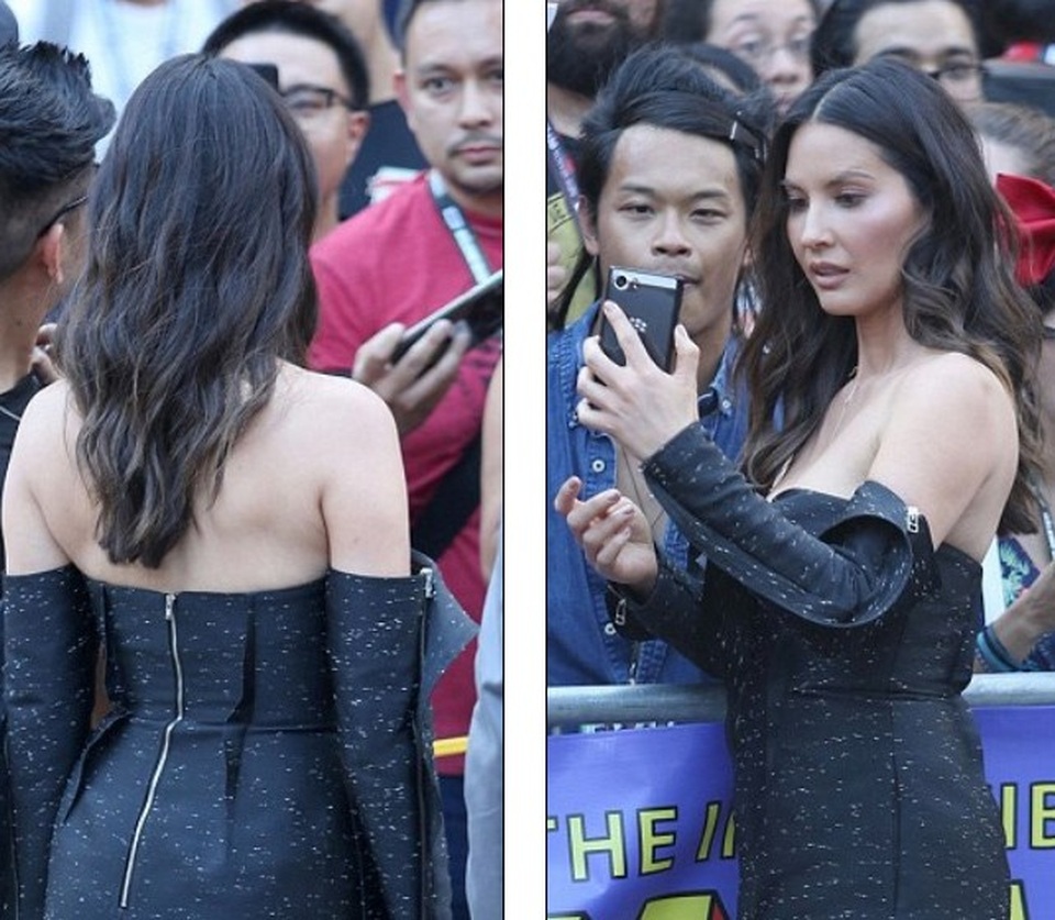 Olivia Munn đẹp hút hồn với váy trễ nải - 3
Olivia Munn dự sự kiện để quảng báphim mới của cô The Predator