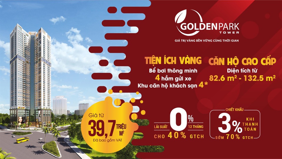 Golden Park Tower tung chính sách mới hấp dẫn khách hàng - 1 Golden Park Tower tung chính sách mới tạo “sóng” trên thị trường BĐS