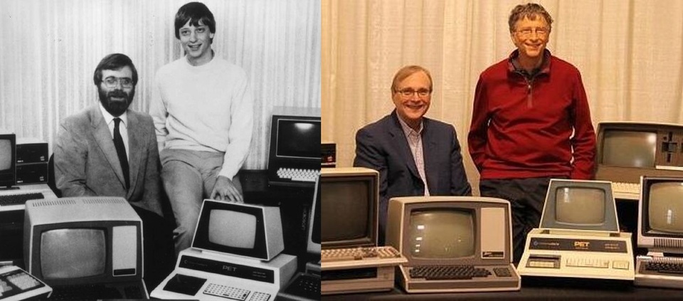 Mark Zuckerberg thành công nhờ học theo Bill Gates - 3 Paul Allen và Bill Gates, ngày ấy và bây giờ.