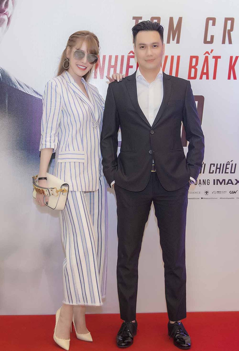 Cả hai rất vui vẻ khi cùng sánh đôi xuất hiện trong sự kiện ra mắt phim