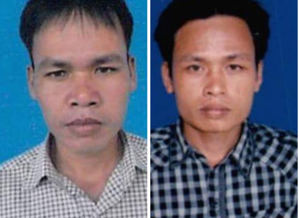 2 nghi can chủ mưu phá rừng lim xanh ra đầu thú - 1 Hai nghi can Quốc (trái) và Việt, là đối tượng chủ mưu vụ phá rừng phòng hộ Nam Sông Bung đã ra đầu thú