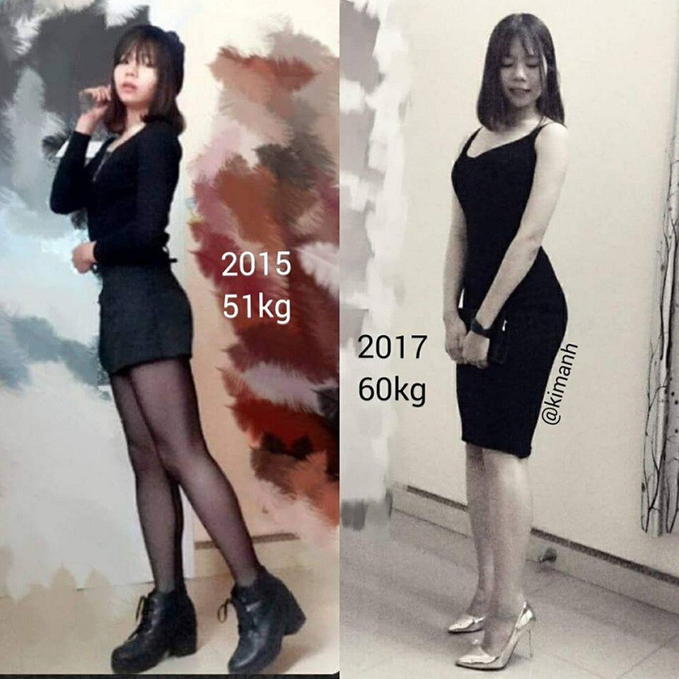 Cô gái 9x có thân hình lực lưỡng không kém đàn ông - 2 Hình ảnh Kim Anh trước khi tập luyện và năm 2017