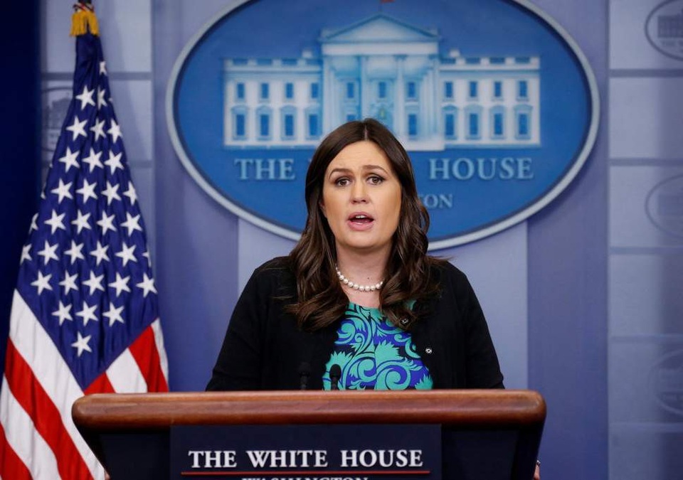 Mỹ không công nhận Nga sáp nhập Crimea - 1
Thư ký báo chí Nhà Trắng Sarah Huckabee Sanders (Ảnh: Reuters)