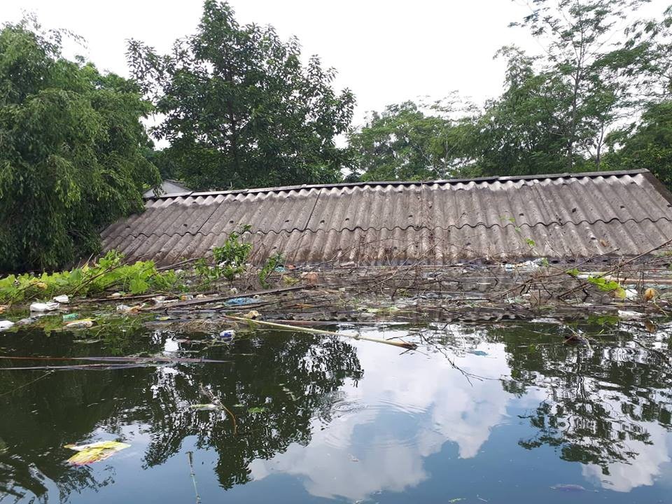 Kinh hoàng “biển rác” bủa vây người dân ngoại thành Hà Nội sau mưa lũ - 4 Rác ngập đầy khắp mọi nơi, khiến môi trường bị ô nhiễm nặng nề. Nhiều người dân lo lắng tình trạng rác thải ngổn ngang sẽ dẫn tới phát sinh nhiều dịch bệnh sau mưa lũ. Rác thải đủ loại, cá chết, lợn chết, rồi chuột chết trương phềnh, bốc mùi hôi thối, tanh nồng. Chúng tôi chỉ mong nước mau rút sớm để cuộc sống của bà con sớm đi vào ổn định, ông Thực - một người dân sống ở đây nói.