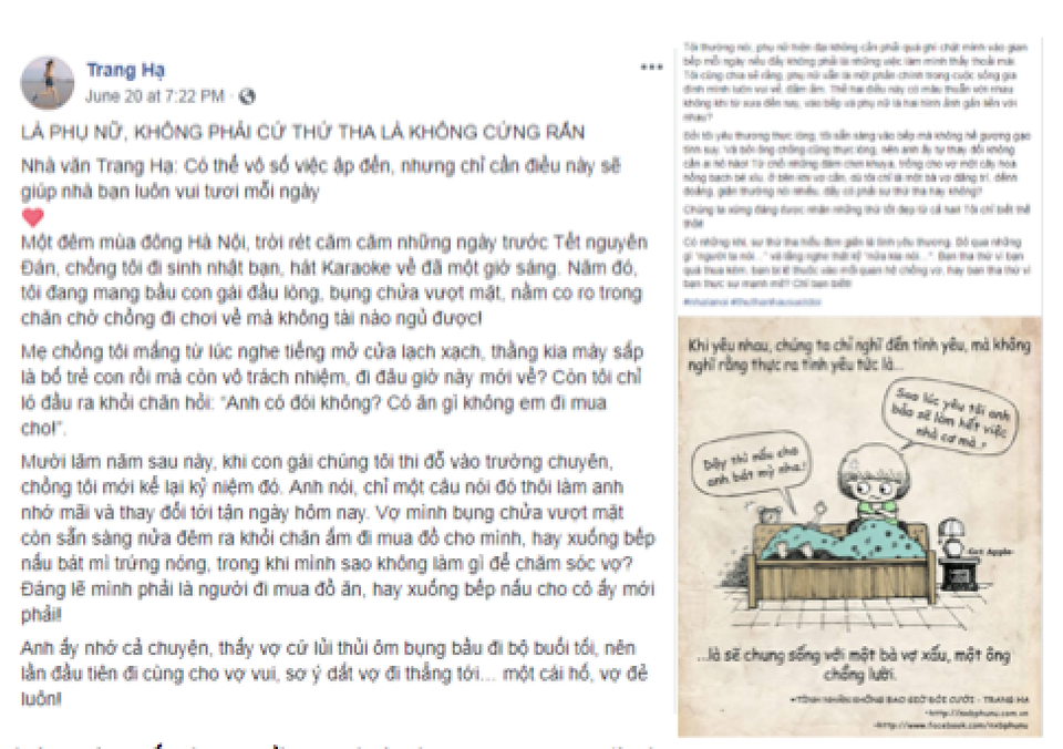 Nhiều ý kiến rầm rộ về "Nhà là nơi thứ tha nhau suốt đời" - 1 Với Trang Hạ, có những khi, sự thứ tha hiểu đơn giản là tình yêu thương