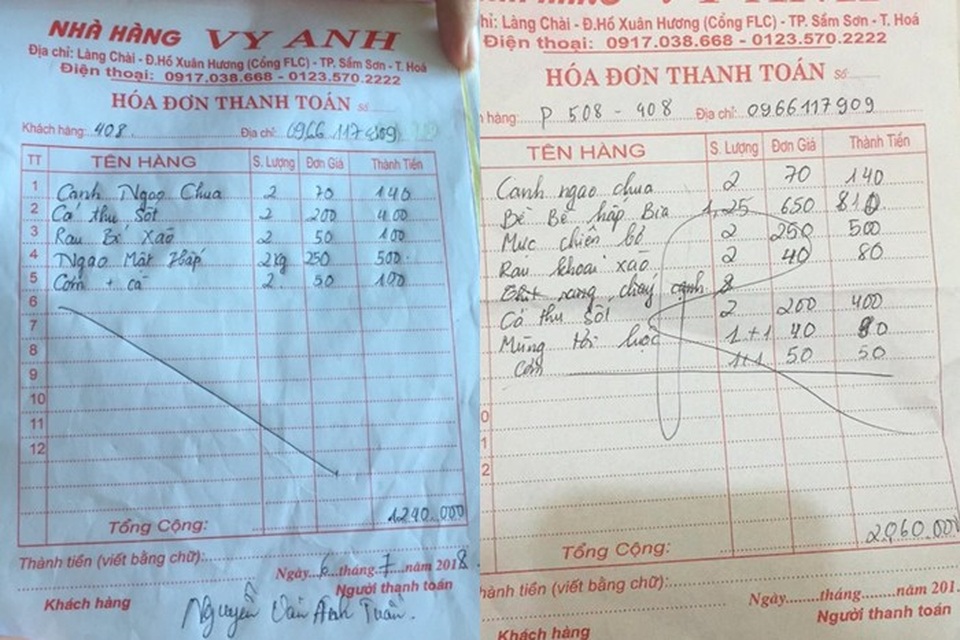Du khách “tố” nhà nghỉ Sầm Sơn đuổi khách trong đêm vì “tự ý ra ngoài ăn” - 2 Đại diện chủ nhà nghỉ C.Đ.L phủ nhận việc chặt chém và cho biết, có sự thỏa thuận trước với khách hàng. Đồ ăn được niêm yết theo bảng giá quy định