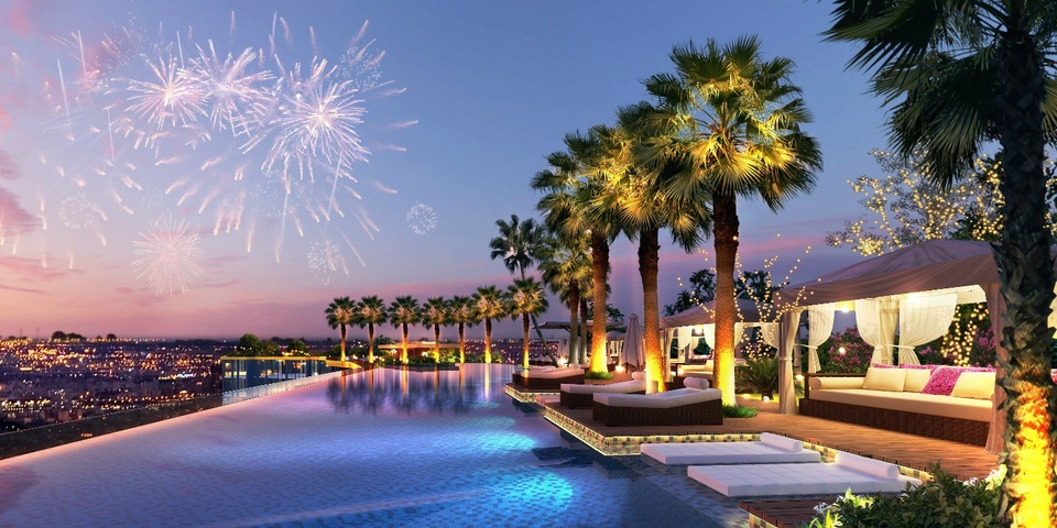 Dự án nào "View" Sông Hồng đẹp nhất hiện nay? - 3 Hình ảnh bể bơi panorama tuyệt đẹp tại Sunshine City