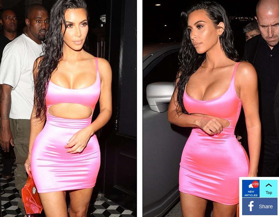 Kim Kardashian khoe dáng đồng hồ cát - 4
Cô mới giảm cân khá nhiều và rất tự tin