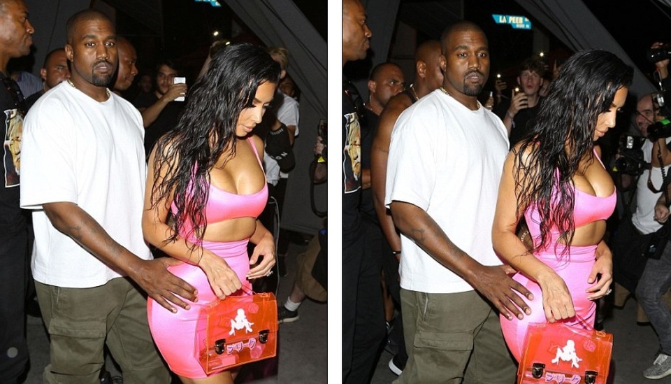 Kim Kardashian khoe dáng đồng hồ cát - 6
Đi cùng cô là ông xã Kanye West