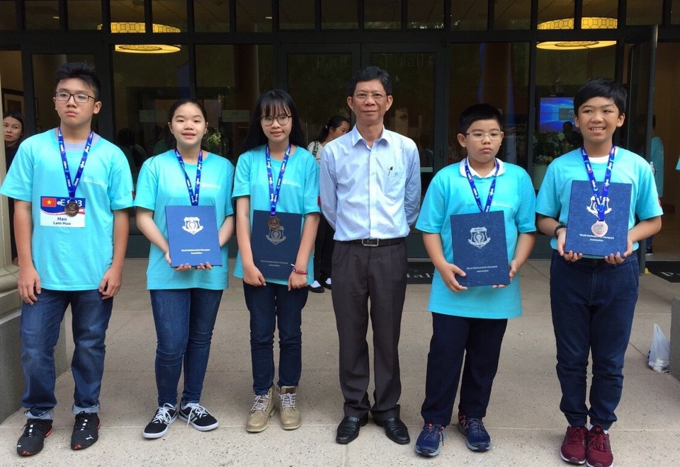 Việt Nam giành 5 huy chương tại cuộc thi Toán học thế giới WMO 2018 - 1 5 học sinh giành huy chương tại chung kết cuộc thi Toán học thế giới WMO 2018