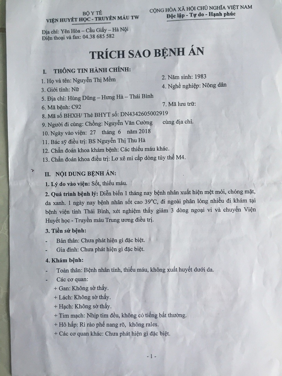 "Xin mẹ đừng chết, mẹ ơi !" - 2 Bệnh án kết luận của chị Mềm