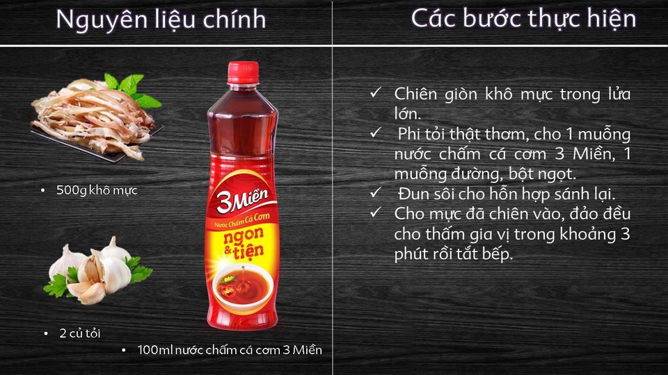 Bí quyết giúp gia tăng hương vị tình yêu - 3
Các bước thực hiện mực chiên nước mắm