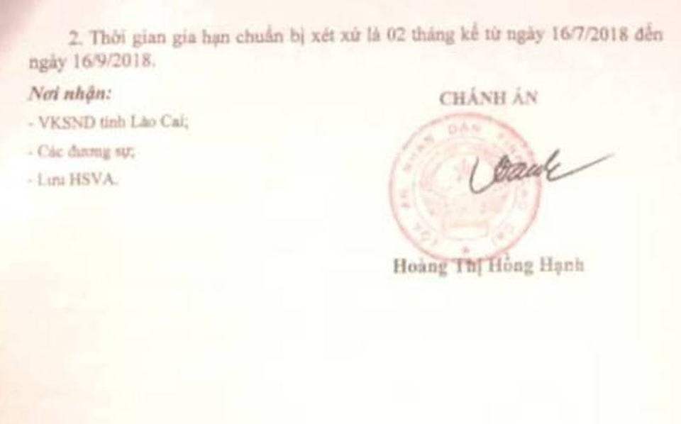 Gia hạn thời hạn chuẩn bị xét xử vụ án người dân kiện Chủ tịch tỉnh Lào Cai ra tòa - Ảnh 2. Gia hạn thời hạn chuẩn bị xét xử vụ án người dân kiện Chủ tịch tỉnh Lào Cai ra tòa - Ảnh 2.
