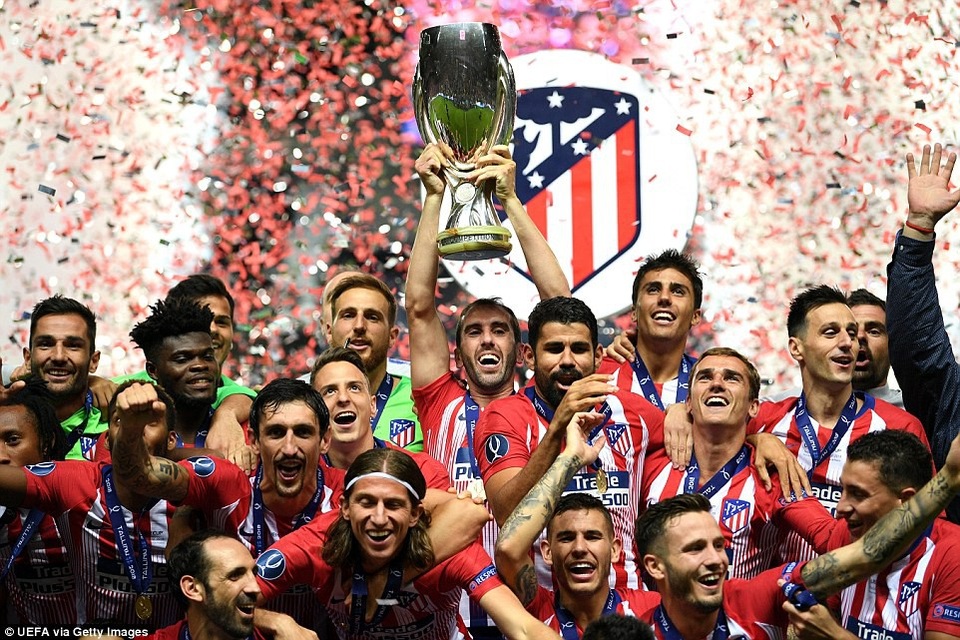 Thắng nghẹt thở Real Madrid, Atletico giành Siêu Cup châu Âu 2018 - 4
Atletico lần thứ ba giành Siêu Cup châu Âu