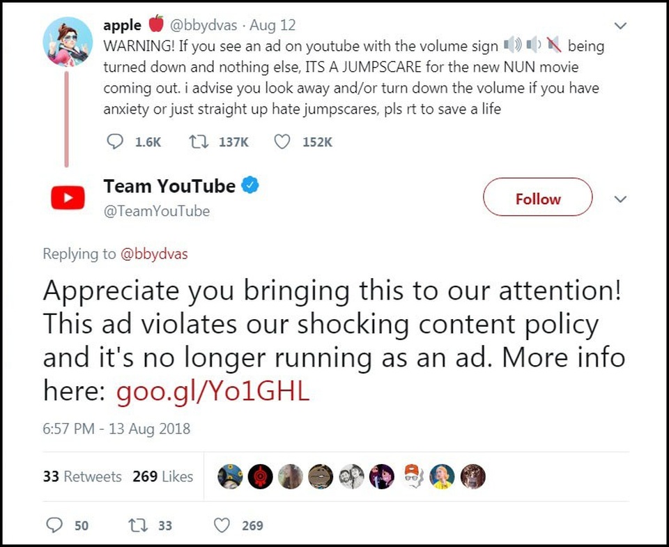 YouTube gỡ bỏ khẩn cấp quảng cáo phim kinh dị khiến người xem “hết hồn” - 2