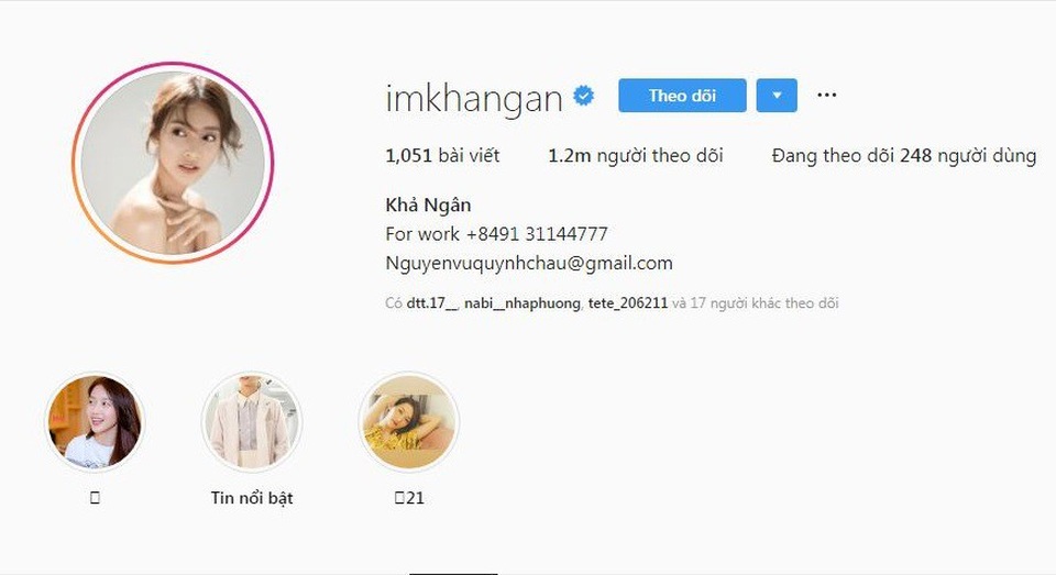 Trước khi vào vai nữ chính của “Hậu duệ mặt trời” phiên bản Việt, Khả Ngân đã âm thầm chạm ngưỡng 1 triệu người theo dõi trên Instagram. Thời điểm đó dù không hoạt động sôi nổi như trước, song Khả Ngân ngày càng trưởng thành và ngọt ngào, chính vì vậy lượng theo dõi tăng đều.