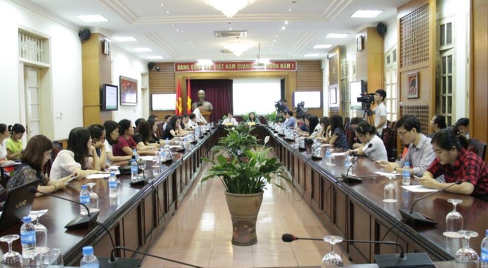 Ngày hội văn hóa các dân tộc miền Trung lần thứ III - 1 Toàn cảnh buổi họp báo diễn ra sáng nay tại Hà Nội.