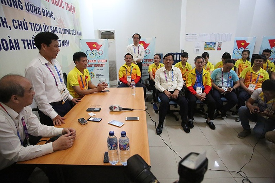 Bộ trưởng Nguyễn Ngọc Thiện thăm đoàn Việt Nam trước giờ khai mạc Asiad 2018 - 7 Bộ trưởng Nguyễn Ngọc Thiện thăm đoàn Việt Nam trước giờ khai mạc Asiad 2018 - 7