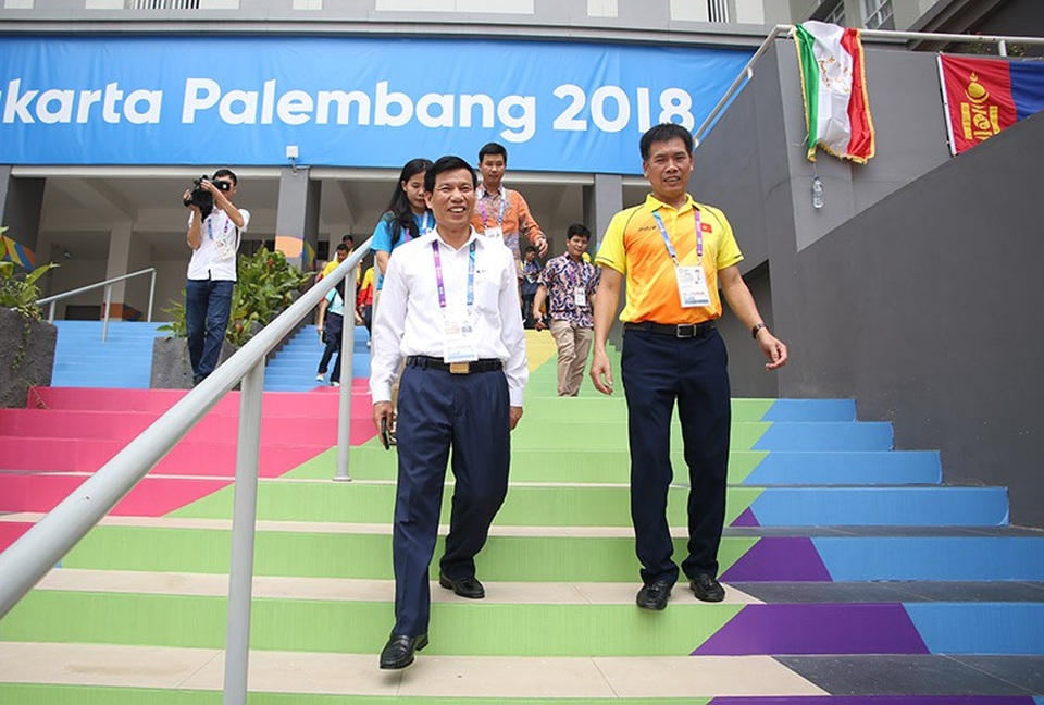 Bộ trưởng Nguyễn Ngọc Thiện thăm đoàn Việt Nam trước giờ khai mạc Asiad 2018 - 4 Bộ trưởng Nguyễn Ngọc Thiện thăm đoàn Việt Nam trước giờ khai mạc Asiad 2018 - 4