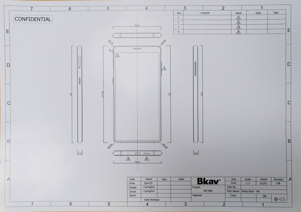 Bphone 3 lộ thiết kế viền màn hình siêu mỏng, chuẩn bị ra mắt? - 2
Bản thiết kế kiểu dáng của Bphone 3 đã nộp lên Cục Sở hữu trí tuệ.