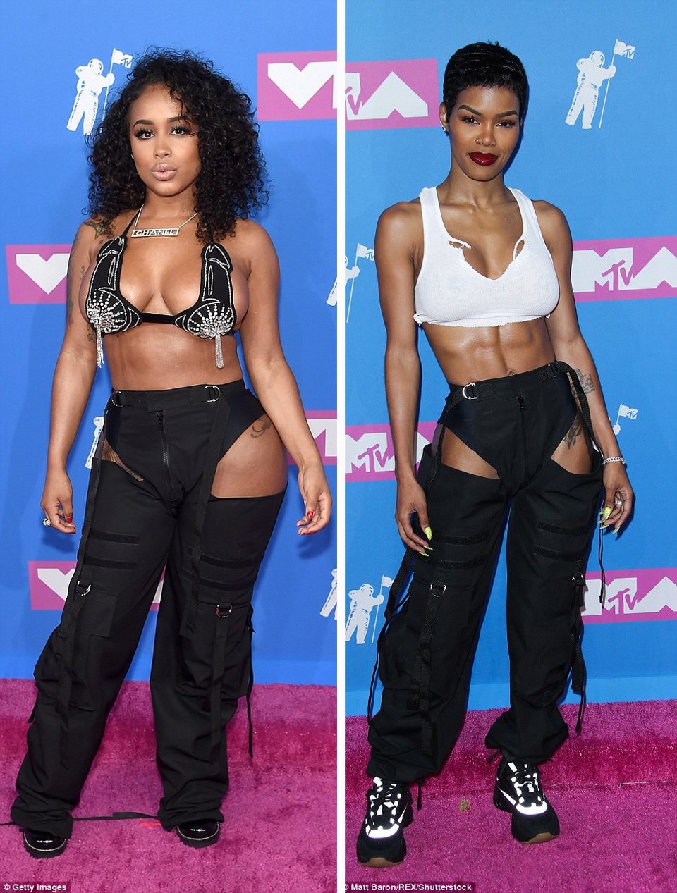 Rapper Dreamdoll (trái) và vũ công Teyana Taylor (phải)