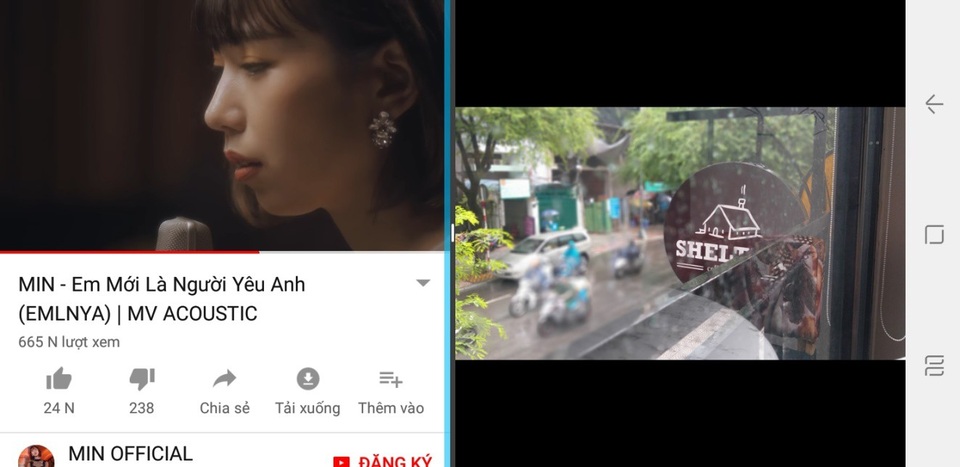 Bí quyết sử dụng smartphone hiệu quả hơn - 4 Người dùng có thể vừa xem clip, vừa kiểm tra lại hình ảnh mới chụp nhờ vào tính năng App Pair có trên Galaxy J8