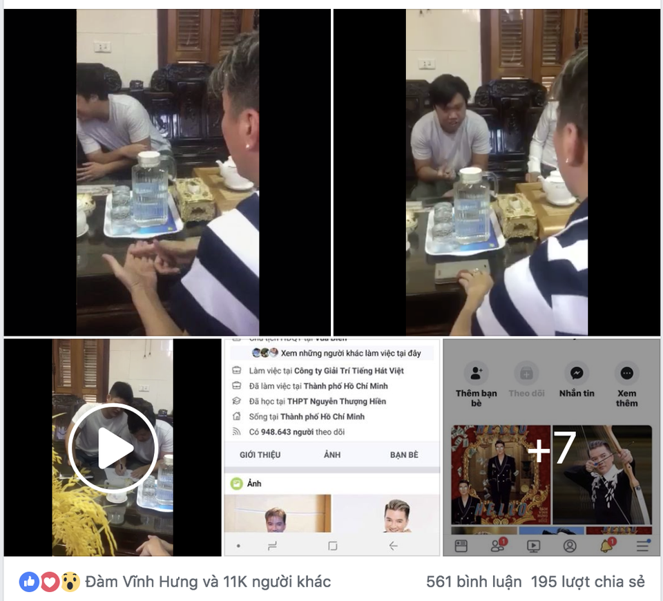 Đàm Vĩnh Hưng đăng video "trừng trị" người giả mạo Facebook - 3 Nam ca sĩ chia sẻ trên trang cá nhân