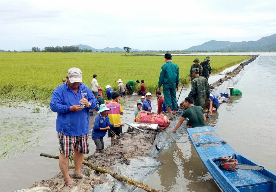 
Lực lượng dân quân tự vệ xã Vĩnh Gia cùng người dân có gắng bảo vệ tuyến đê tại ấp Vĩnh Cầu. Tuy nhiên, tuyến đê này đã bị vỡ vào rạng sáng 28/8
