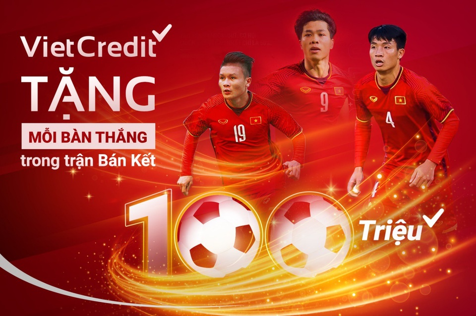 100 triệu đồng một trái bóng vào khung thành, hàng triệu con tim cỗ vũ Olympic Việt Nam làm nên kỳ tích - 2 Để cổ vũ và tiếp thêm lửa cho các cầu thủ, Công ty Tài chính Cổ phần Tín Việt – VietCredit sẽ trao thưởng 100 triệu đồng cho mỗi bàn thắng các cầu thủ Việt Nam ghi được trong trận đấu chiều nay, và thưởng thêm 100 triệu đồng nếu khung thành vẫn tiếp tục được giữ sạch.