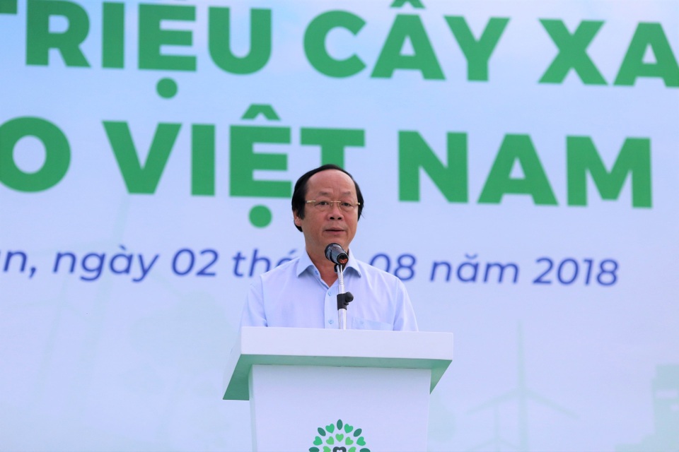 100.000 cây xanh được trồng tại Khu Di tích lịch sử quốc gia Nà Tu – Bắc Kạn - 1 Ông Võ Tuấn Nhân - Thứ trưởng Bộ Tài nguyên và Môi trường phát biểu tại chương trình