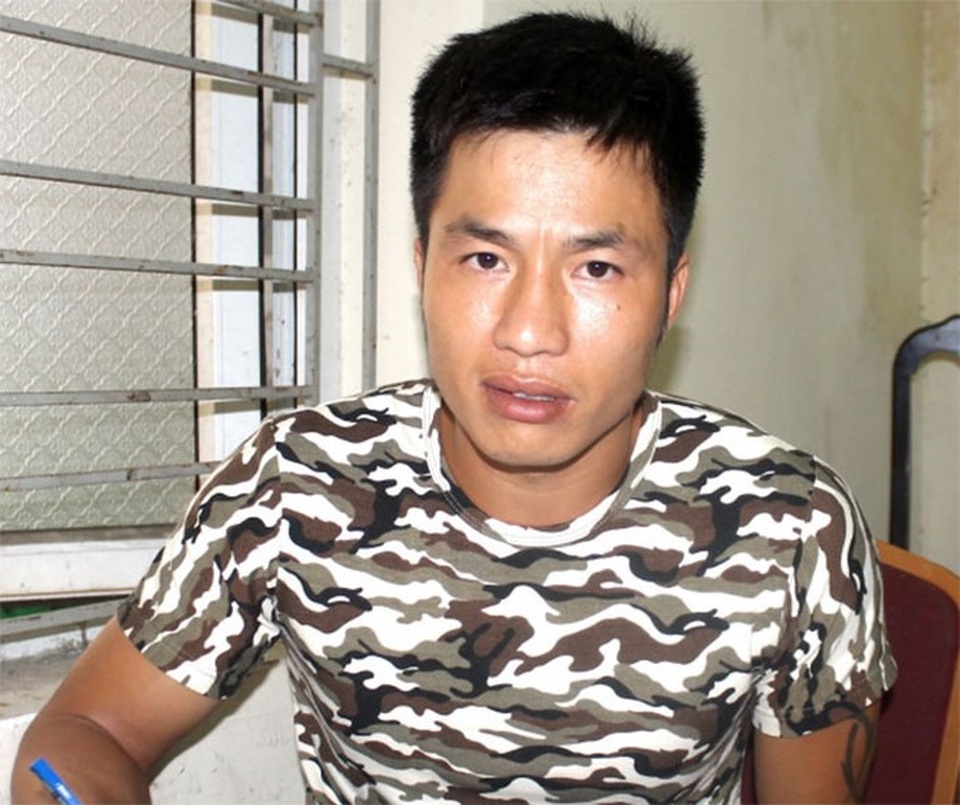 Đối tượng Hùng tại cơ quan công an