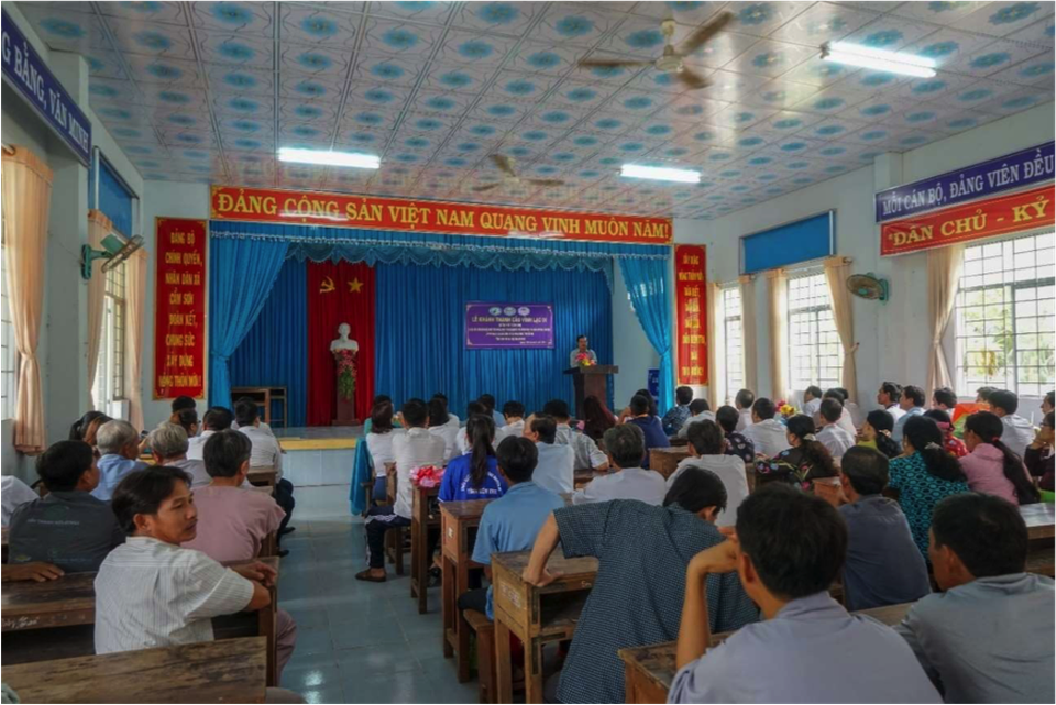 Khánh thành 3 cây cầu dân sinh mới nhân dịp 19/8, 02/9 và Lễ Vu Lan 2018 - 1 Đại diện chính quyền địa phương phát biểu tại lễ khánh thành cầu Từ Tâm 05.