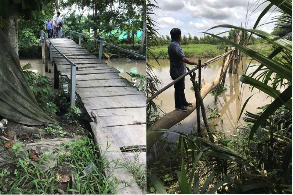 Khánh thành 3 cây cầu dân sinh mới nhân dịp 19/8, 02/9 và Lễ Vu Lan 2018 - 13 Cầu Bình Minh 01 (trái) và cầu Bình Minh 02 (phải) cũ.