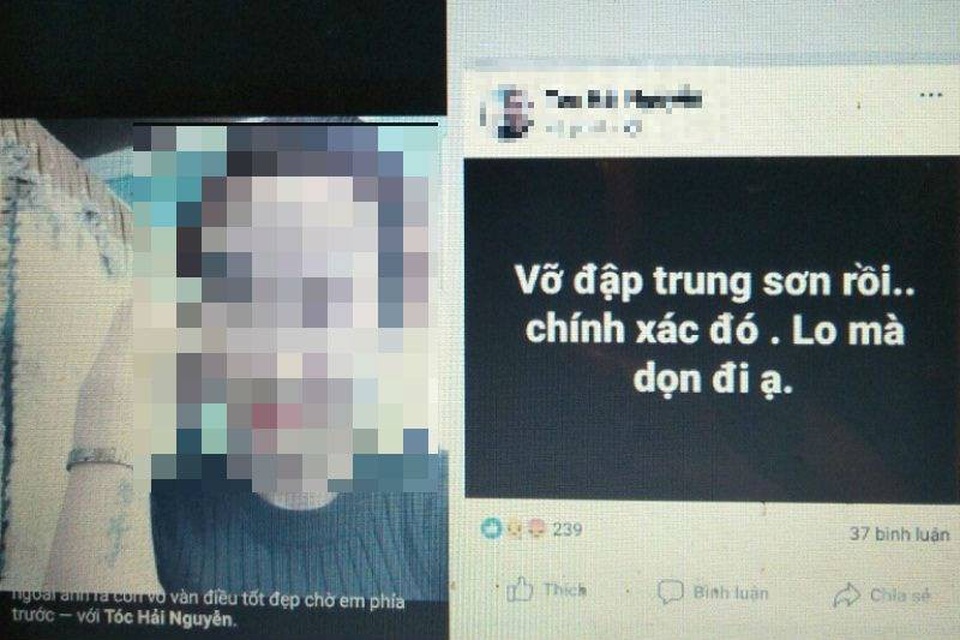 Bác thông tin vỡ đập thủy điện Trung Sơn - 4 Một tài khoản khác đăng thông tin thất thiệt về việc vỡ đập Trung Sơn