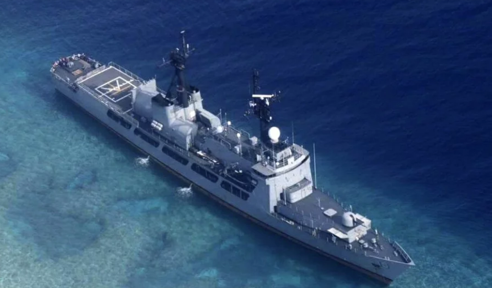 Trung Quốc giải cứu tàu Philippines mắc cạn ở Trường Sa - 1 Tàu BRP Del Pilar của Philippines mắc cạn trên Biển Đông (Ảnh: SCMP)
