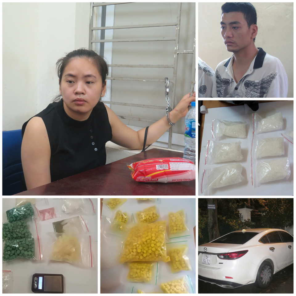 Bắt bà “trùm” ma túy Đất Cảng từng là đồng bọn của Thọ "sứt" - 1
Cặp đôi trùm ma túy đất Cảng cùng tang vật vụ án (ảnh PC47 cung cấp)