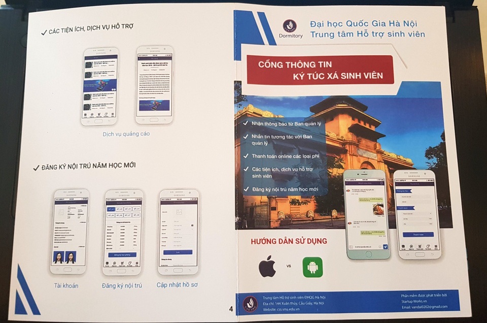 Kí túc xá sinh viên: Nên chuyển từ quản lí sang phục vụ - 4
Phần mềm App quản lí trên điện thoại của Đại học Quốc gia Hà Nội