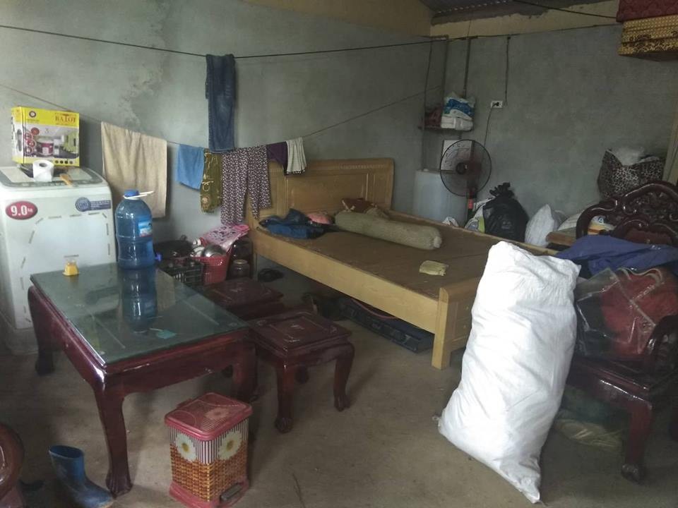 Nơi ở tạm của một hộ dân sau khi sơ tán