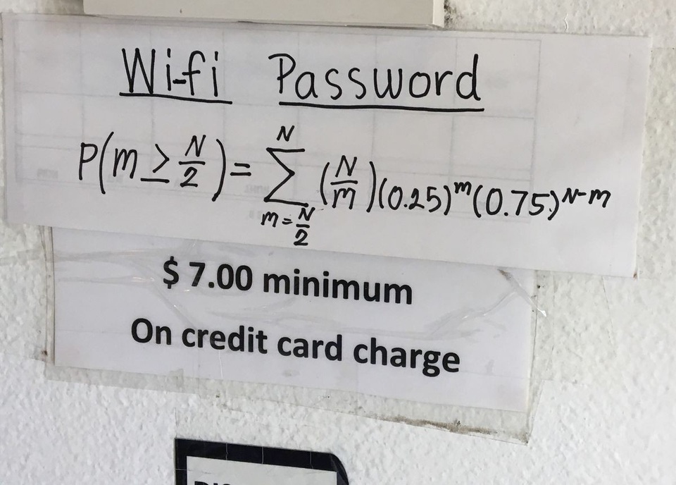 "Vò đầu bứt tai" với những mật khẩu Wi-Fi thách đố người xem - 1 Muốn vào Wi-Fi thì phải giải được bài toán đầy thử thách này.