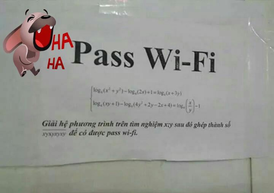 "Vò đầu bứt tai" với những mật khẩu Wi-Fi thách đố người xem - 9 Mỗi lần muốn dò mật khẩu Wi-Fi là lại được ôn bài cũ.