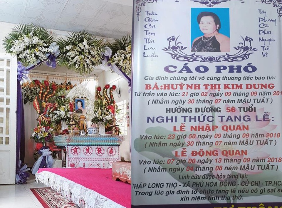 Bà Tư bán chè trăm triệu của “Thách thức danh hài” đột ngột qua đời - 1 Tang lễ của bà Huỳnh Thị Kim Dung được tổ chức tại nhà riêng ở Củ Chi, TPHCM. Thông tin bà Tư bán của Thách thức danh hài đột ngột qua đời khiến nhiều người bất ngờ.