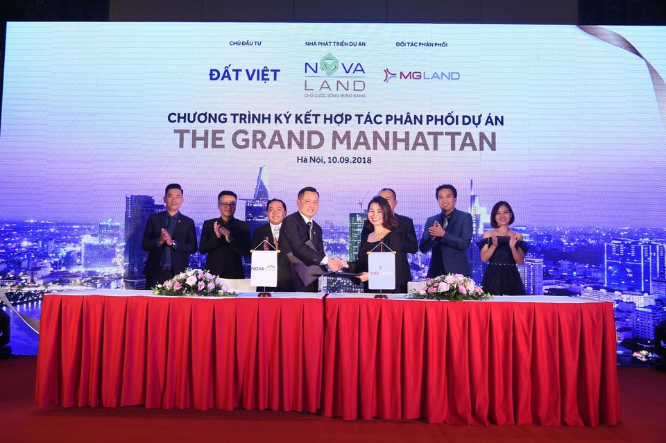 MGLAND trở thành Nhà phân phối sản phẩm Novaland tại thị trường miền Bắc - 1 Lễ ký kết phân phối dự án The Grand Manhattan giữa Novaland và MGLAND