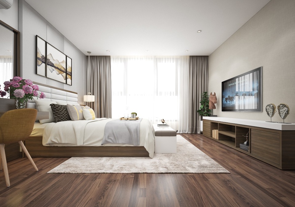 Khai trương nhà mẫu – Bohemia Residence vẫn hút khách bất chấp tháng ngâu - 3 Không gian phòng ngủ ấm áp, sang trọng và tầm nhìn thoáng đãng