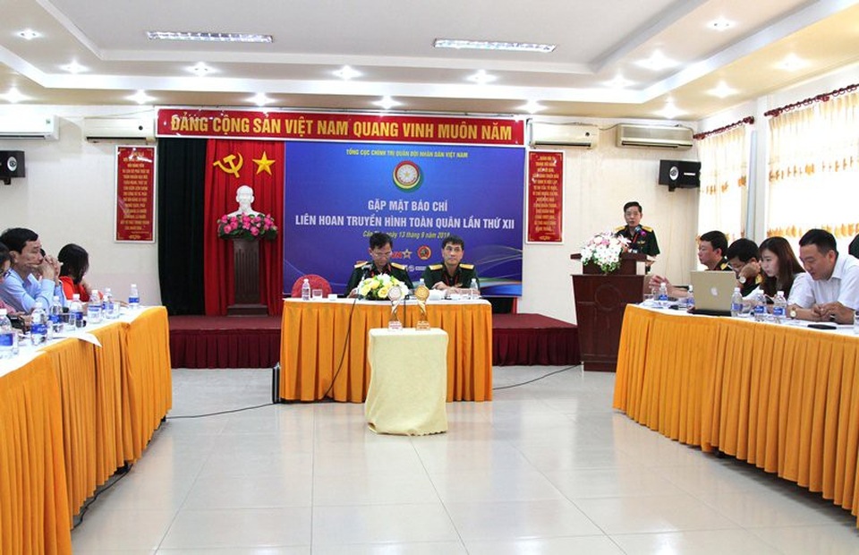 Gần 320 tác phẩm tham gia Liên hoan Truyền hình toàn quân lần XII - 1 Quang cảnh buổi họp báo
